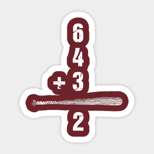 6 4 3 2 Double Play Baseball - Baseball Math Sticker